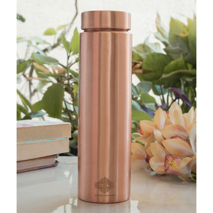 Pure Copper Bottle with Lacquer Coated Finish and Straight Shape