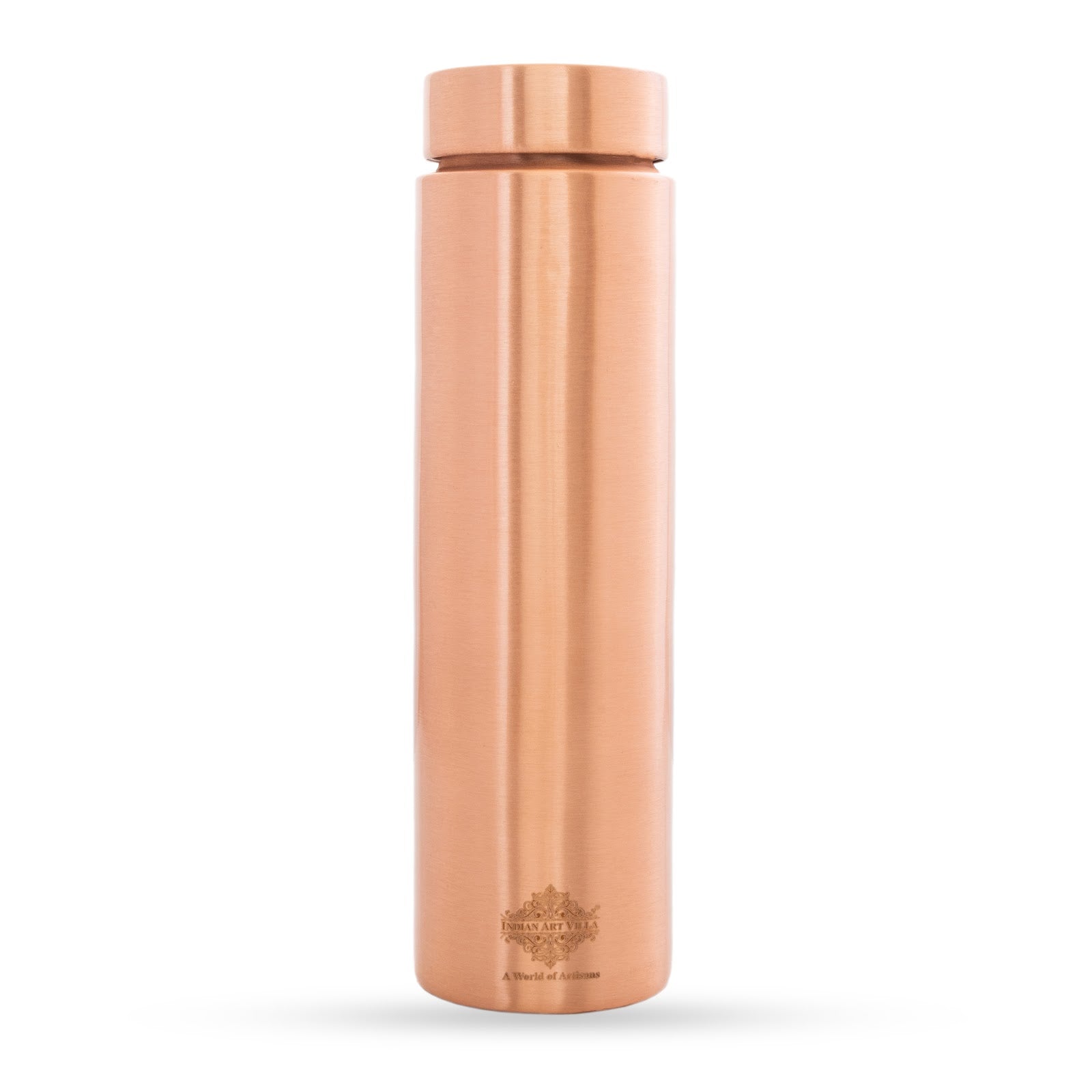 Pure Copper Bottle with Lacquer Coated Finish and Straight Shape