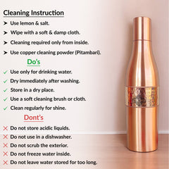 Copper Drinkware Bottle with Champagne Style and Lacquer Coating