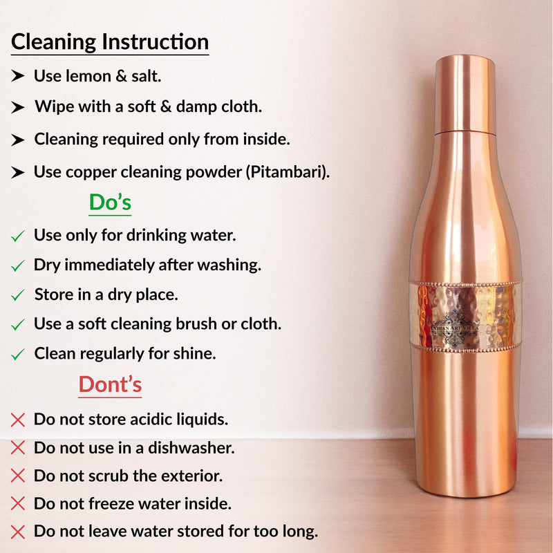 Copper Drinkware Bottle with Champagne Style and Lacquer Coating