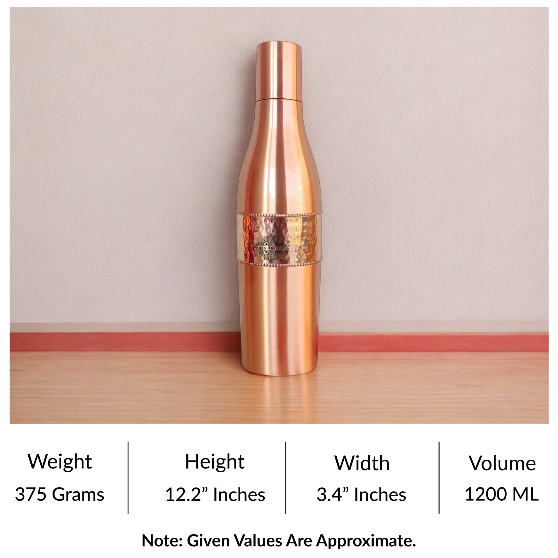 Copper Drinkware Bottle with Champagne Style and Lacquer Coating