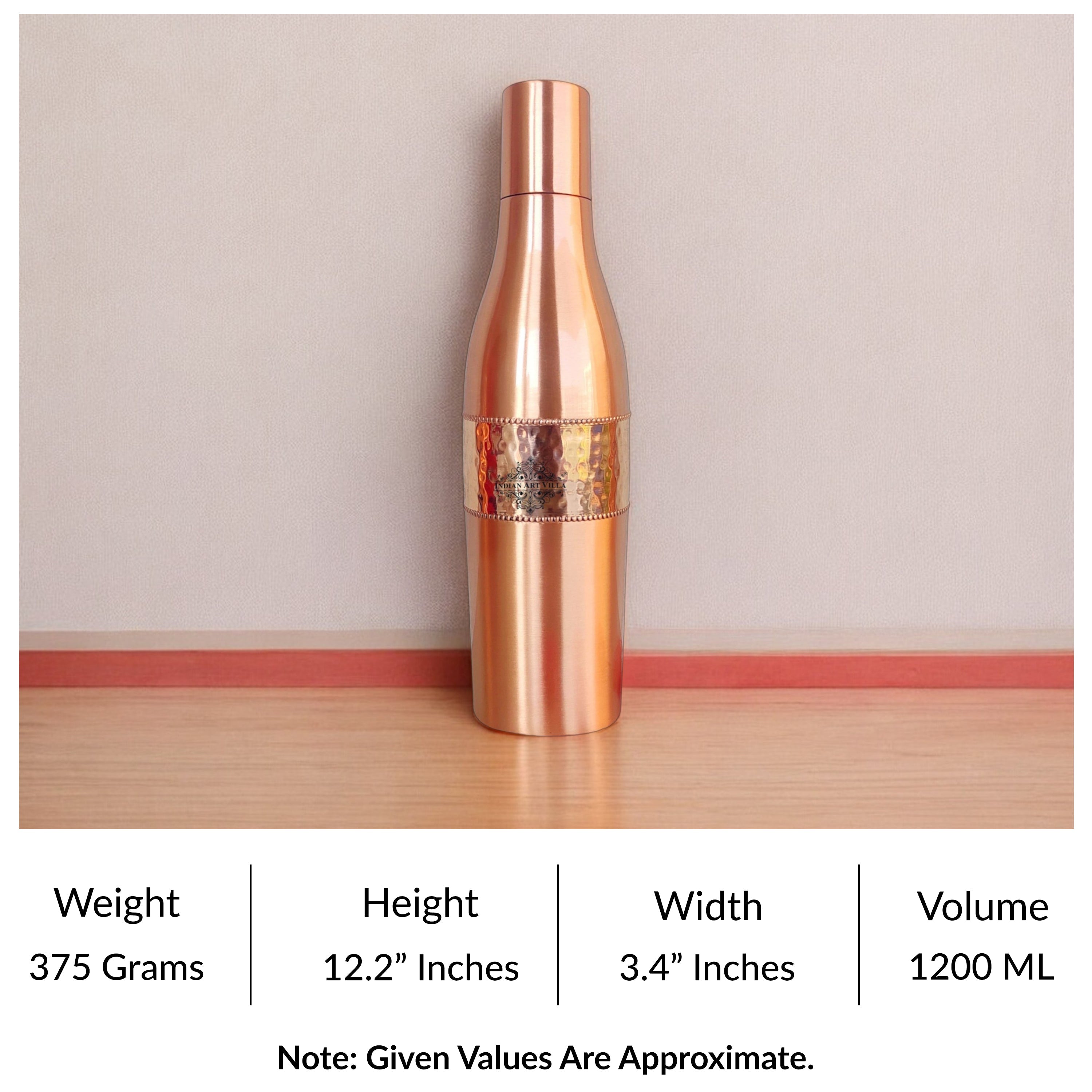 Copper Drinkware Bottle with Champagne Style and Lacquer Coating