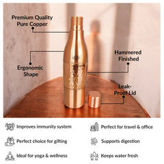 Copper Drinkware Bottle with Champagne Style and Lacquer Coating