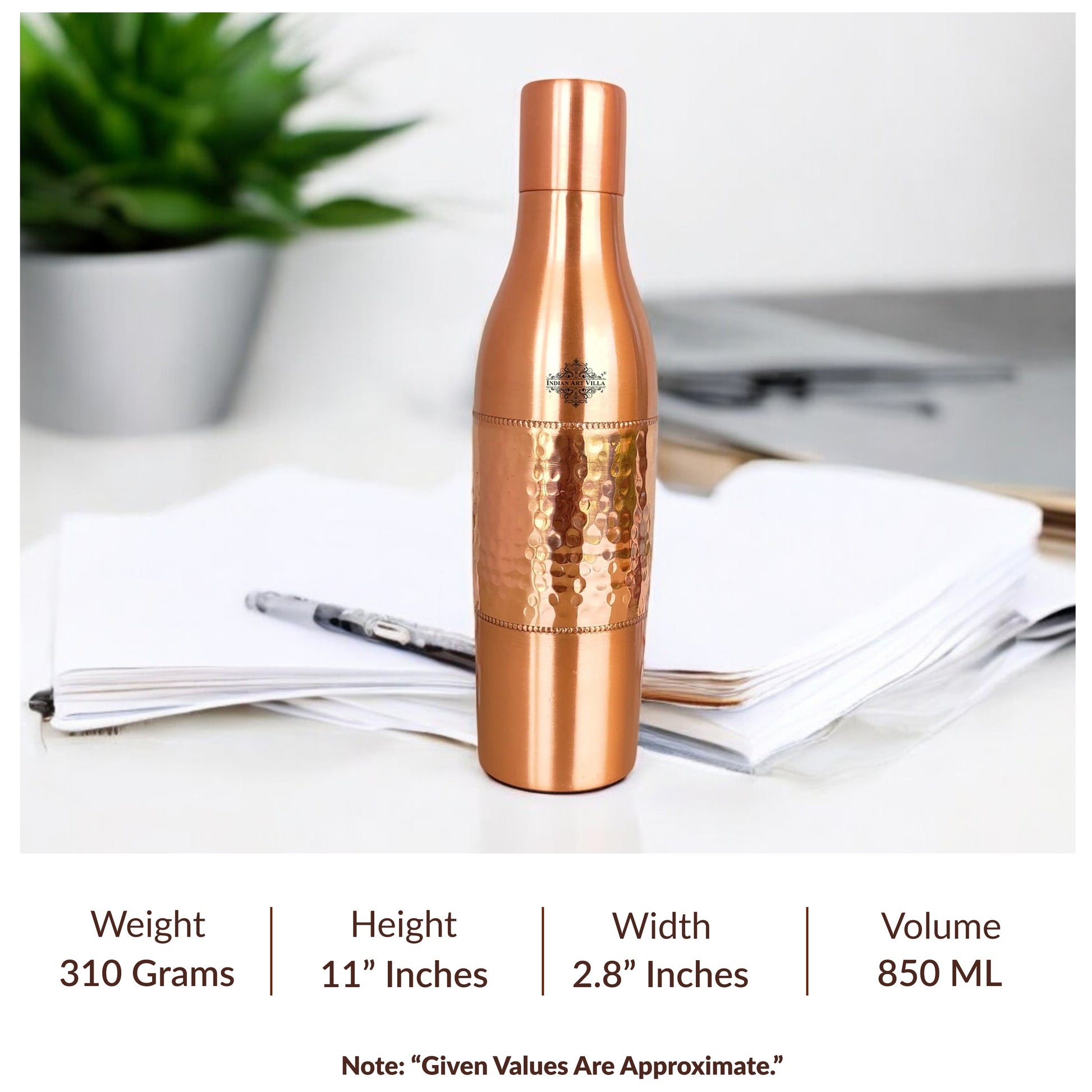 Copper Drinkware Bottle with Champagne Style and Lacquer Coating