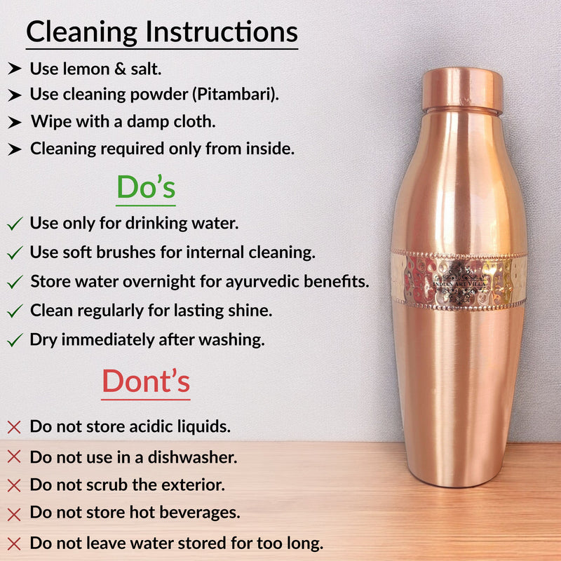 Copper Drinkware Bottle with Champagne Style and Lacquer Coating
