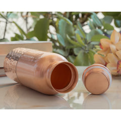 Pure Copper Water Bottle with Half Lacquer Coated Design