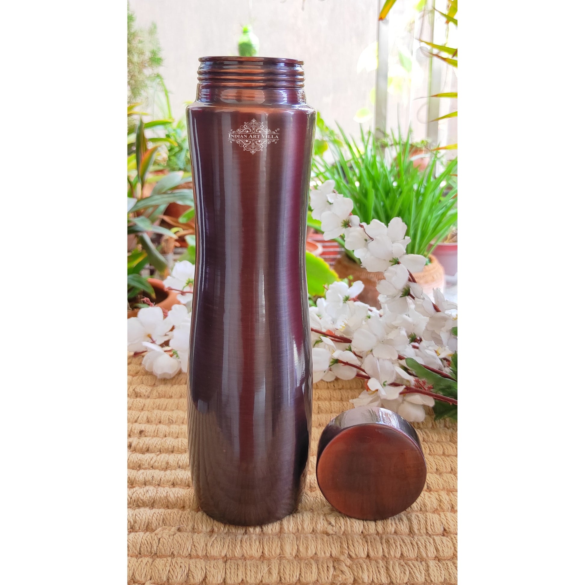 Pure Copper Lacquer Coated Curve Design Water Bottle