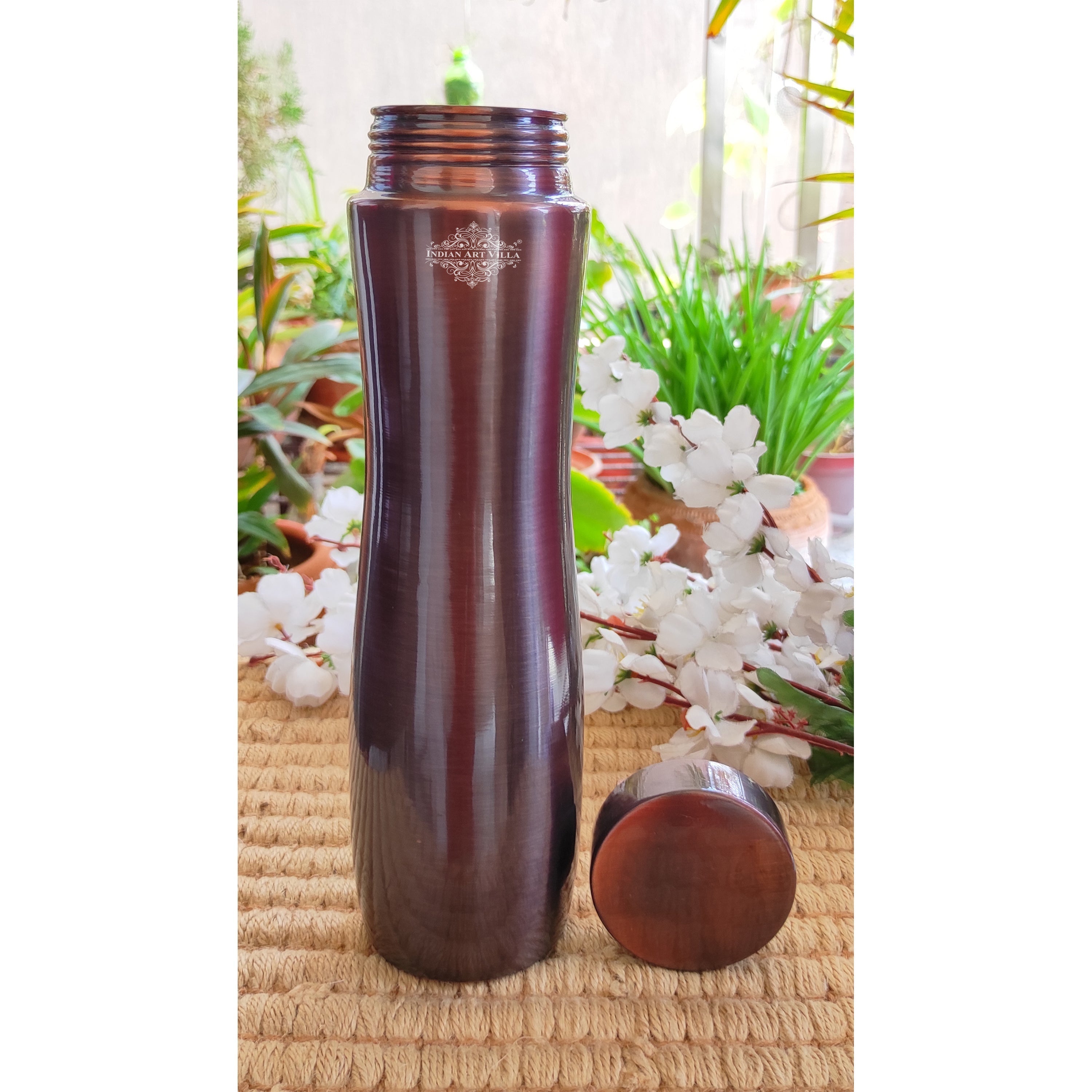 Pure Copper Lacquer Coated Curve Design Water Bottle