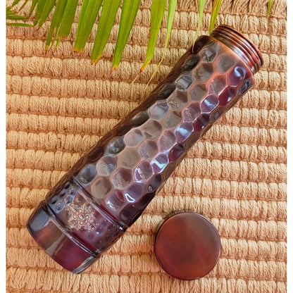 Pure Copper Water Bottle with Honeycomb Design