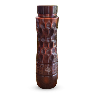 Pure Copper Water Bottle with Honeycomb Design