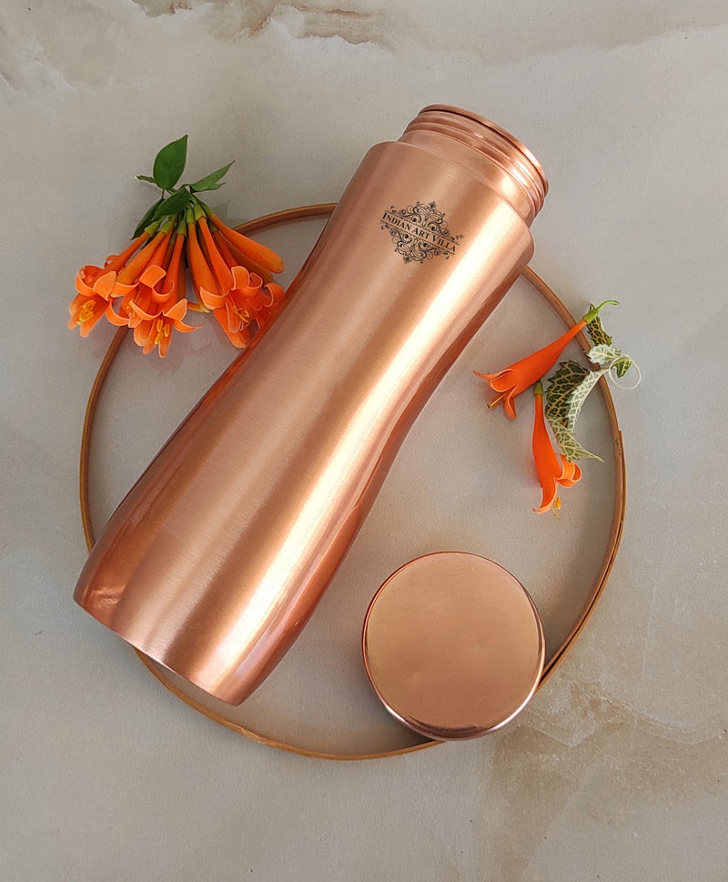 Pure Copper Lacquer Coated Curve Design Water Bottle