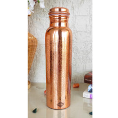 Pure Copper Water Bottle with Embossed Design