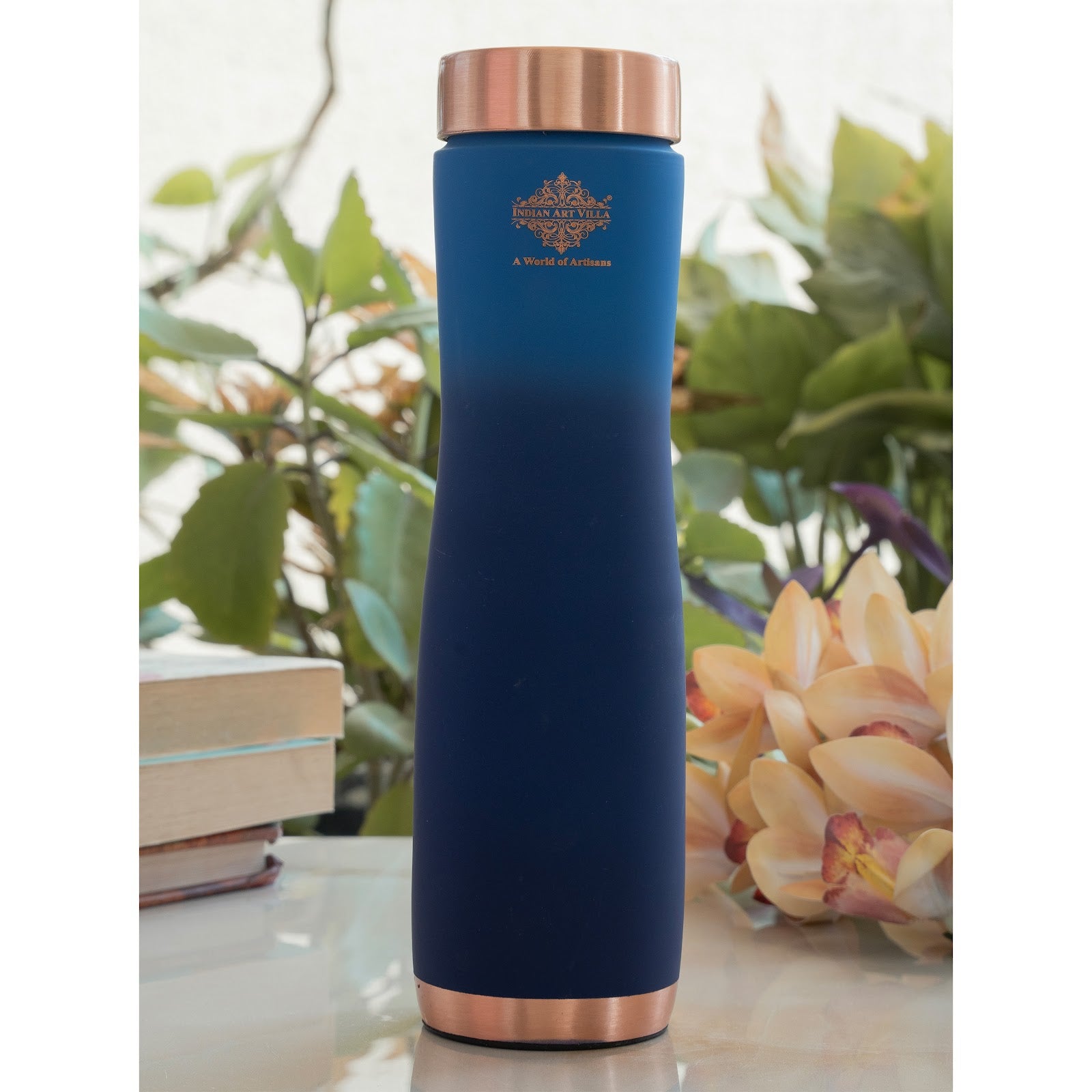 Pure Copper Water Bottle With Ombre Silk Finish Design – 1000ml