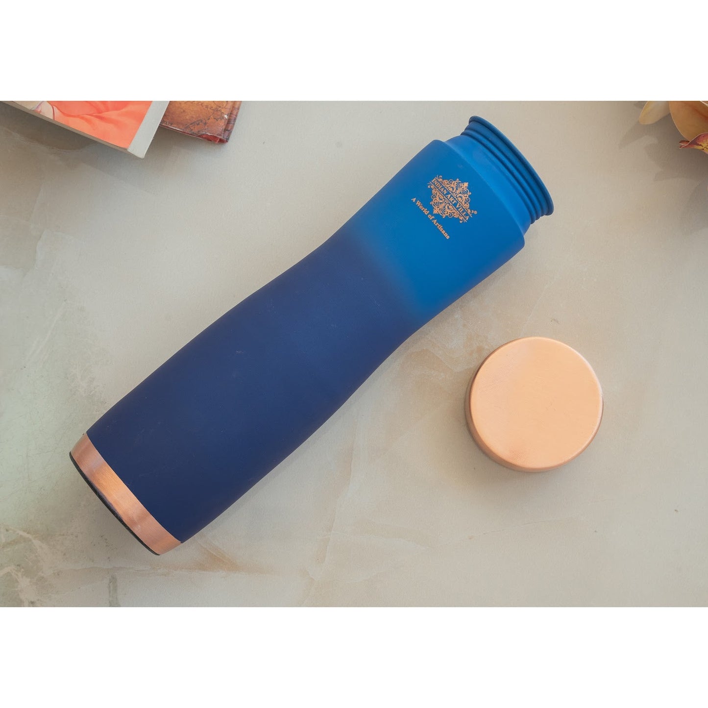 Pure Copper Water Bottle With Ombre Silk Finish Design – 1000ml