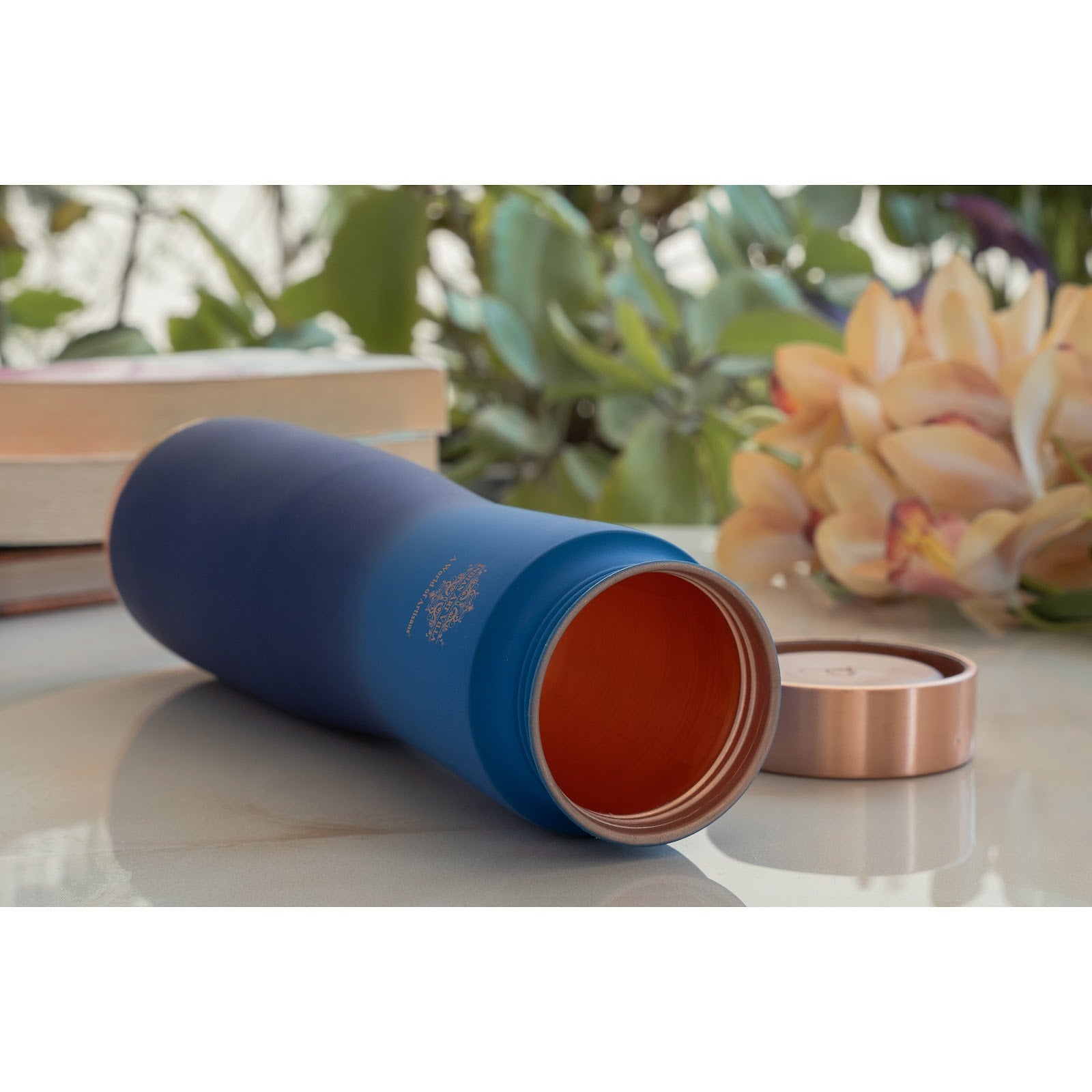 Pure Copper Water Bottle With Ombre Silk Finish Design – 1000ml