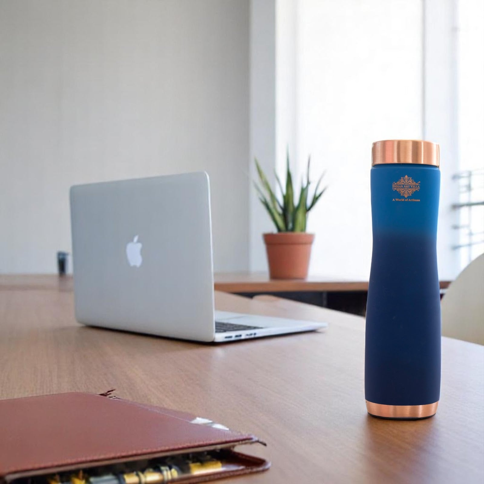 Pure Copper Water Bottle With Ombre Silk Finish Design – 1000ml