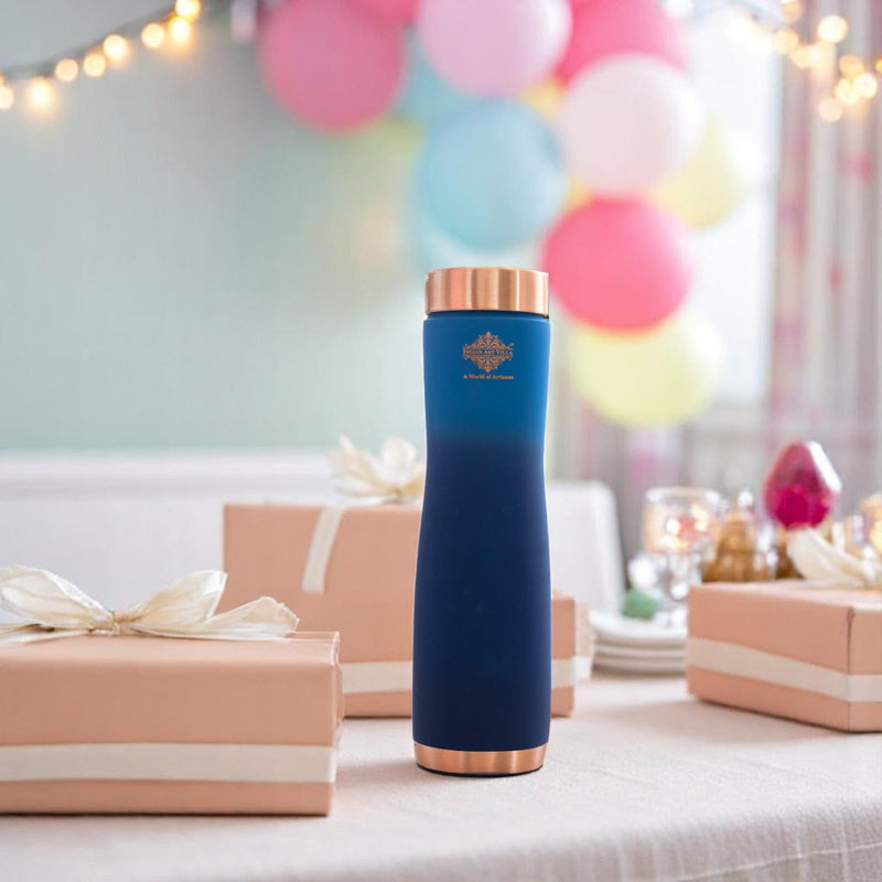 Pure Copper Water Bottle With Ombre Silk Finish Design – 1000ml