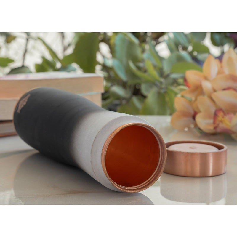Pure Copper Water Bottle With Ombre Silk Finish Design – 1000ml