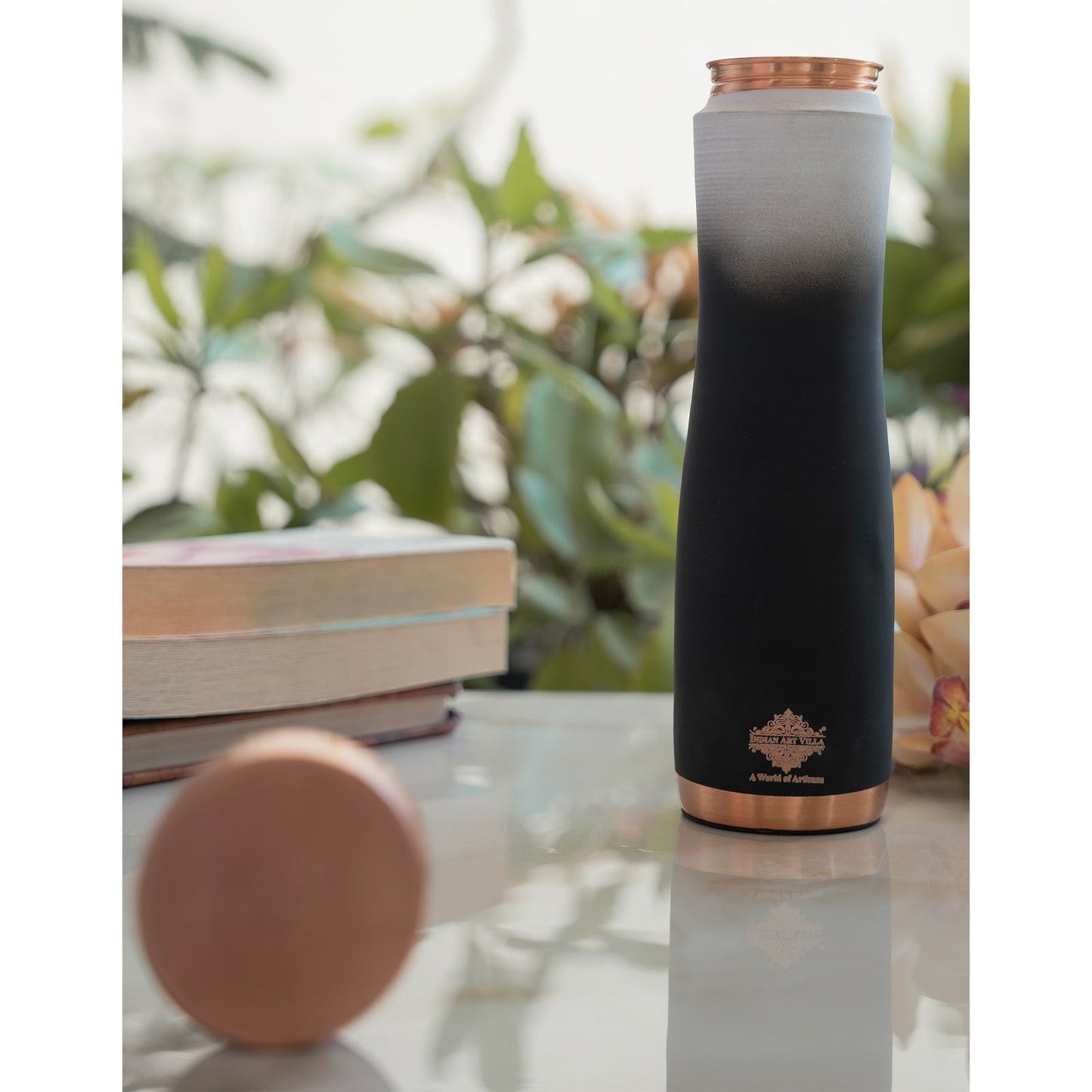 Pure Copper Water Bottle With Ombre Silk Finish Design – 1000ml