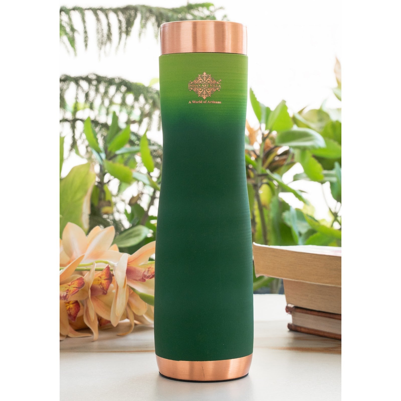 Pure Copper Water Bottle With Ombre Silk Finish Design – 1000ml