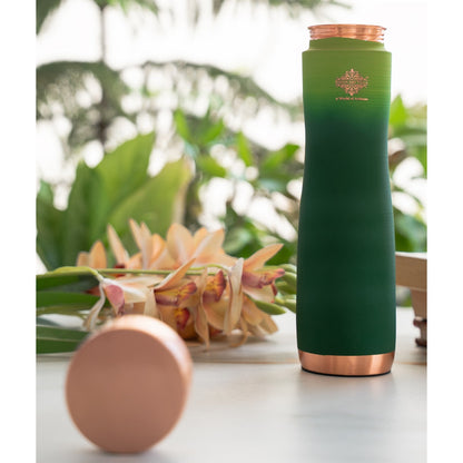 Pure Copper Water Bottle With Ombre Silk Finish Design – 1000ml