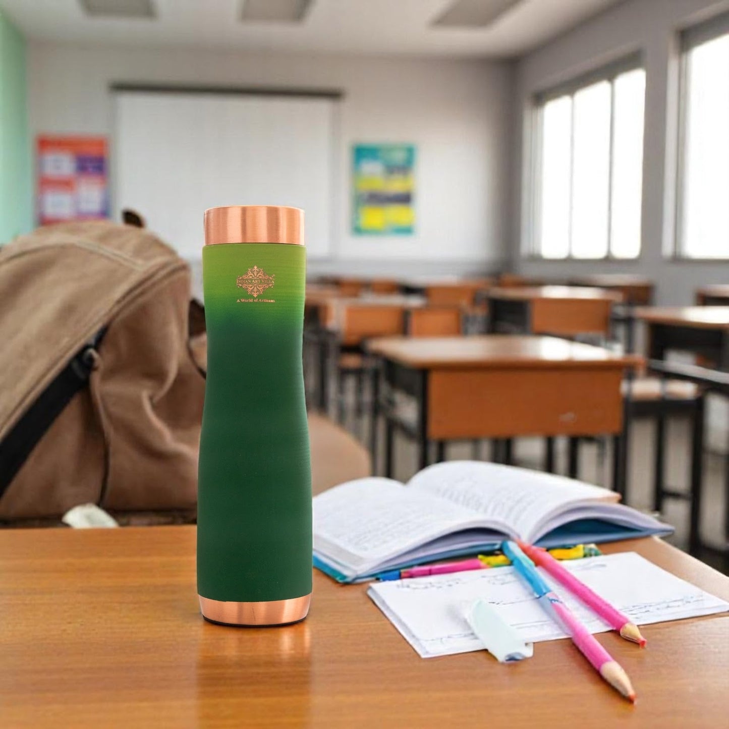 Pure Copper Water Bottle With Ombre Silk Finish Design – 1000ml