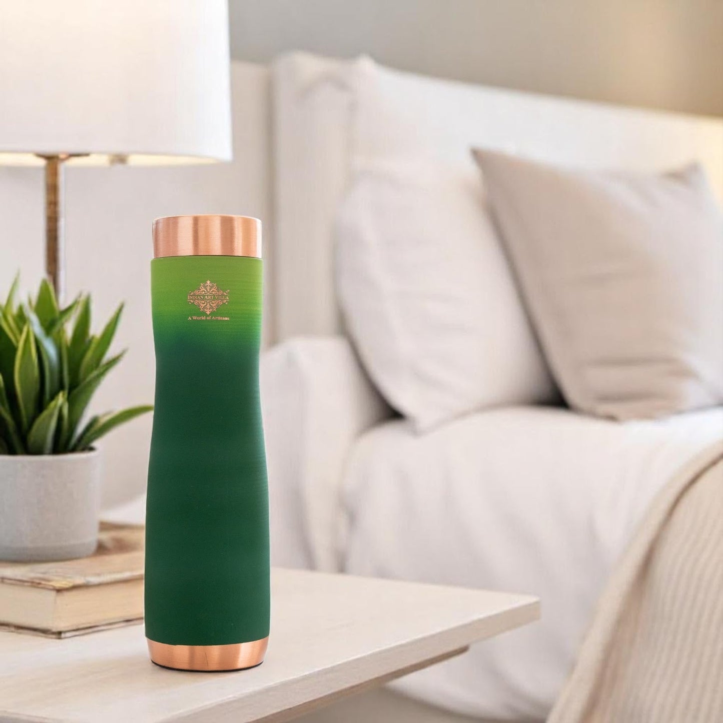 Pure Copper Water Bottle With Ombre Silk Finish Design – 1000ml