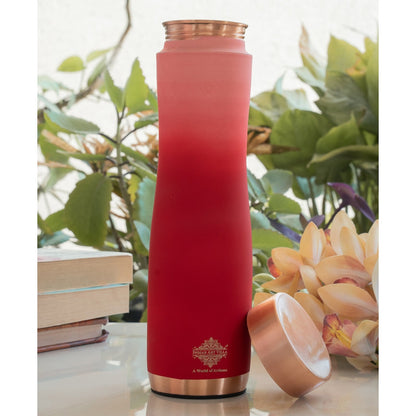 Pure Copper Water Bottle With Ombre Silk Finish Design – 1000ml