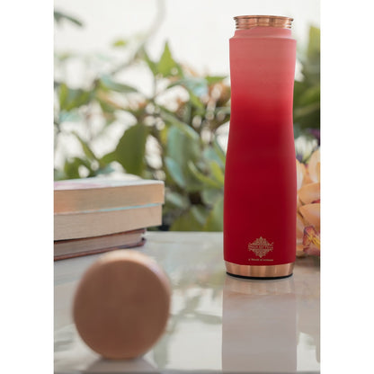 Pure Copper Water Bottle With Ombre Silk Finish Design – 1000ml