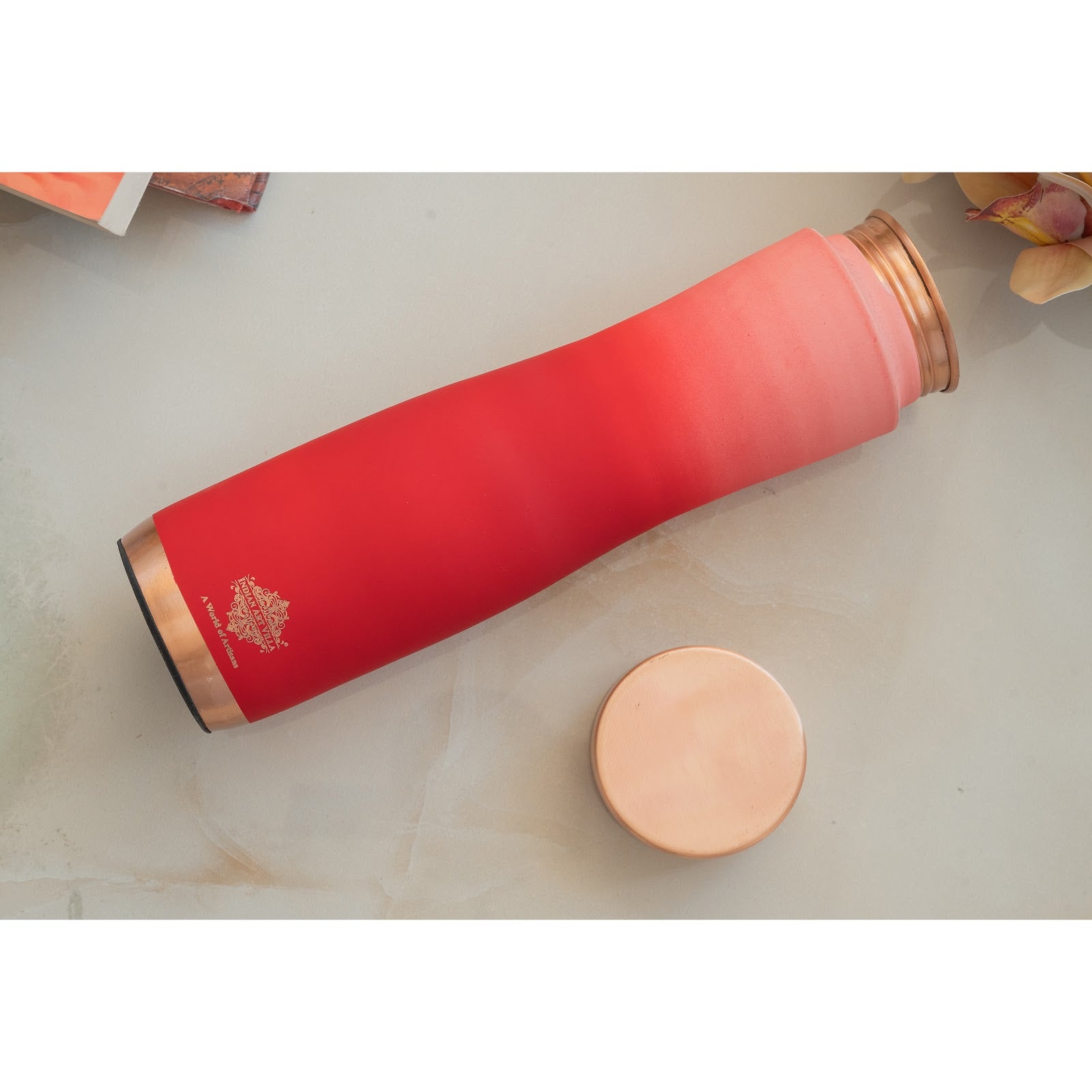Pure Copper Water Bottle With Ombre Silk Finish Design – 1000ml