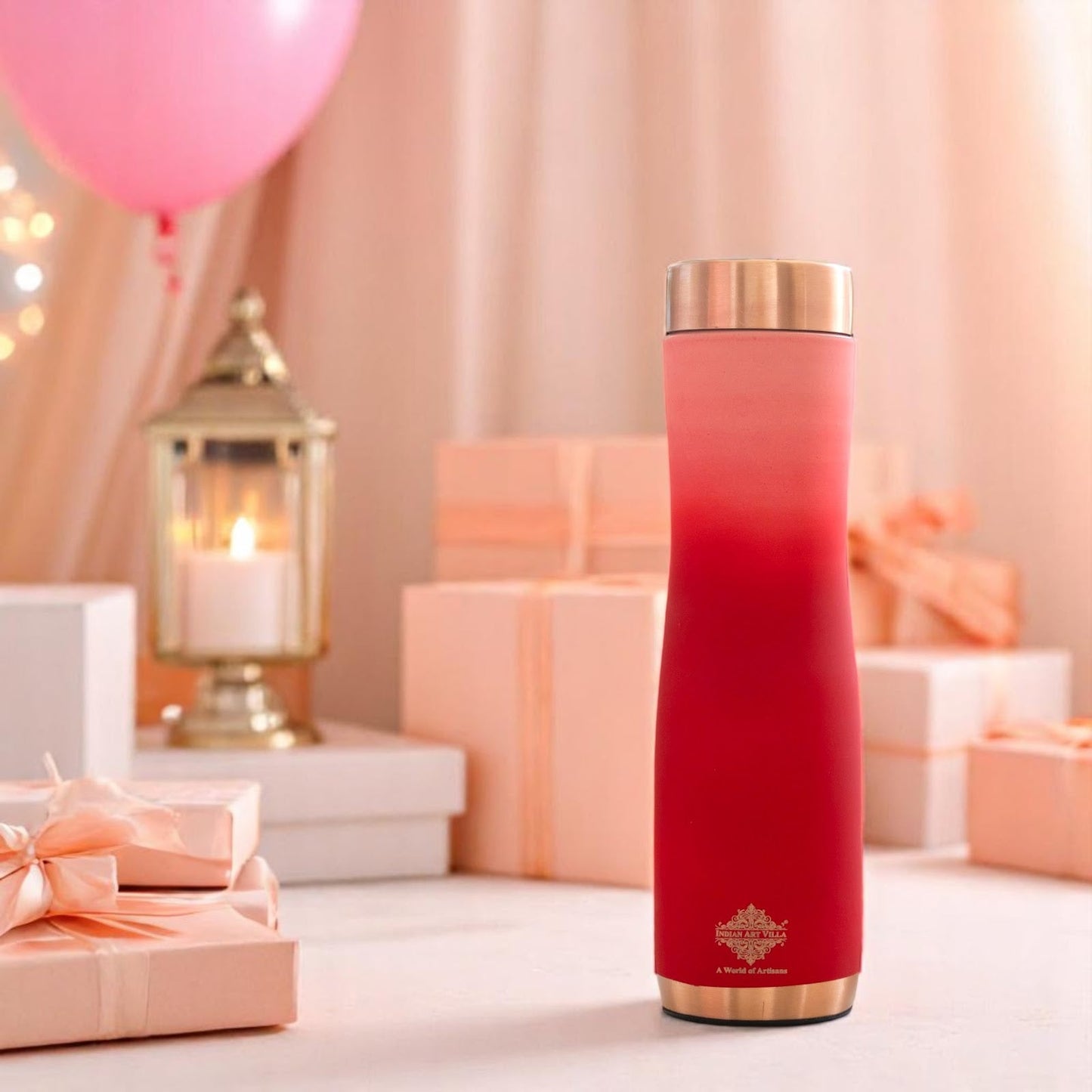 Pure Copper Water Bottle With Ombre Silk Finish Design – 1000ml