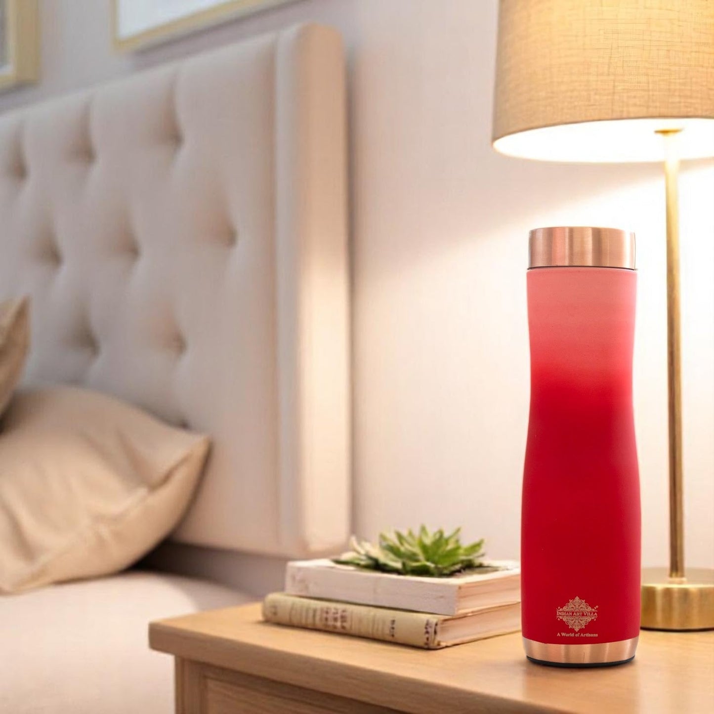 Pure Copper Water Bottle With Ombre Silk Finish Design – 1000ml