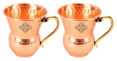 Pure Copper Mathat Shaped Hammered Design Moscow Mule Beer Mug Cup