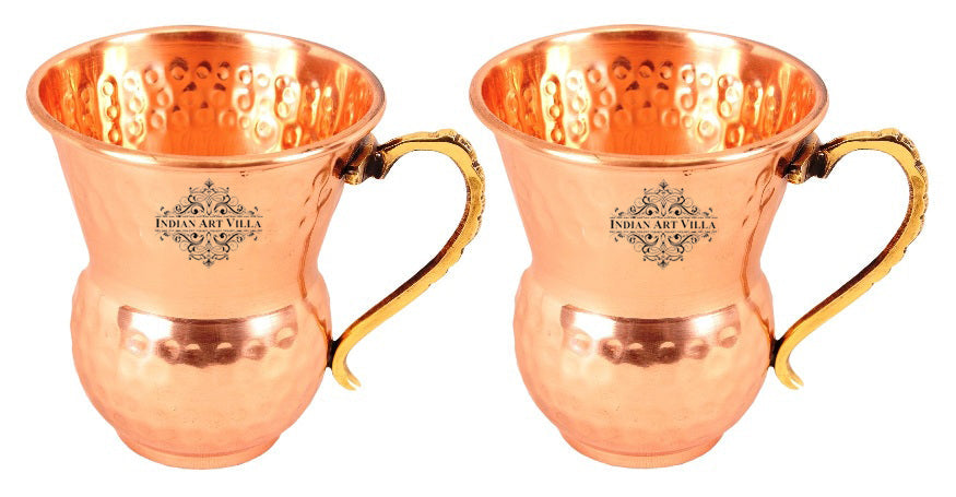 Pure Copper Mathat Shaped Hammered Design Moscow Mule Beer Mug Cup