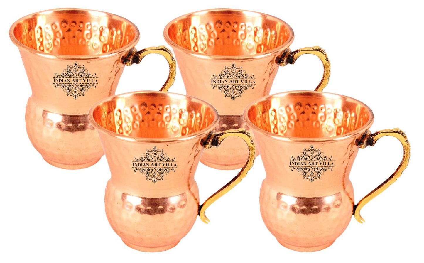 Pure Copper Mathat Shaped Hammered Design Moscow Mule Beer Mug Cup