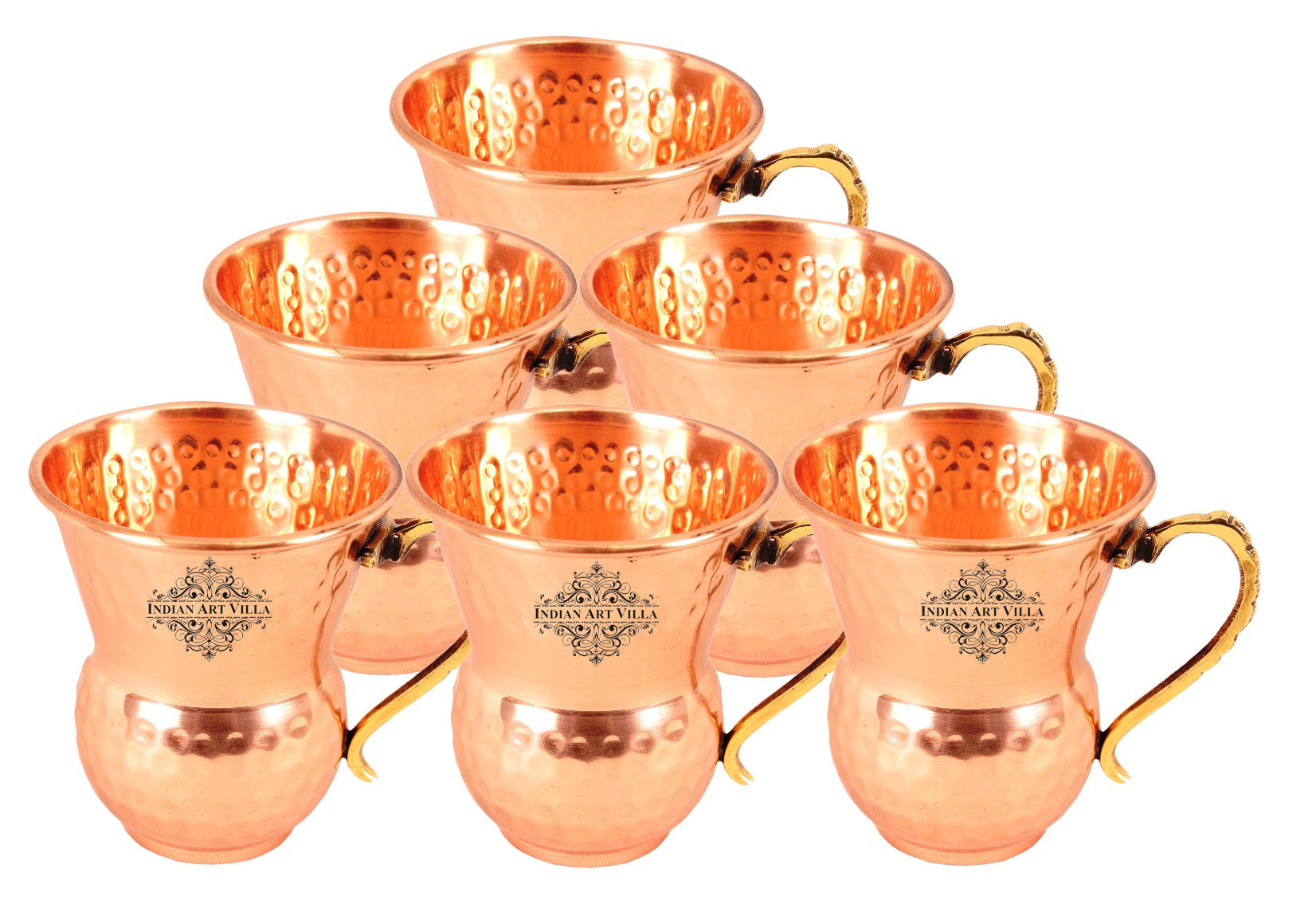 Pure Copper Mathat Shaped Hammered Design Moscow Mule Beer Mug Cup