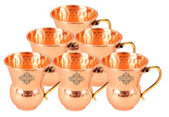 Pure Copper Mathat Shaped Hammered Design Moscow Mule Beer Mug Cup