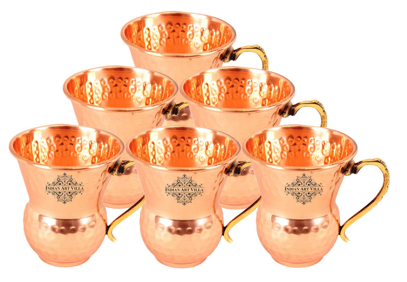 Pure Copper Mathat Shaped Hammered Design Moscow Mule Beer Mug Cup