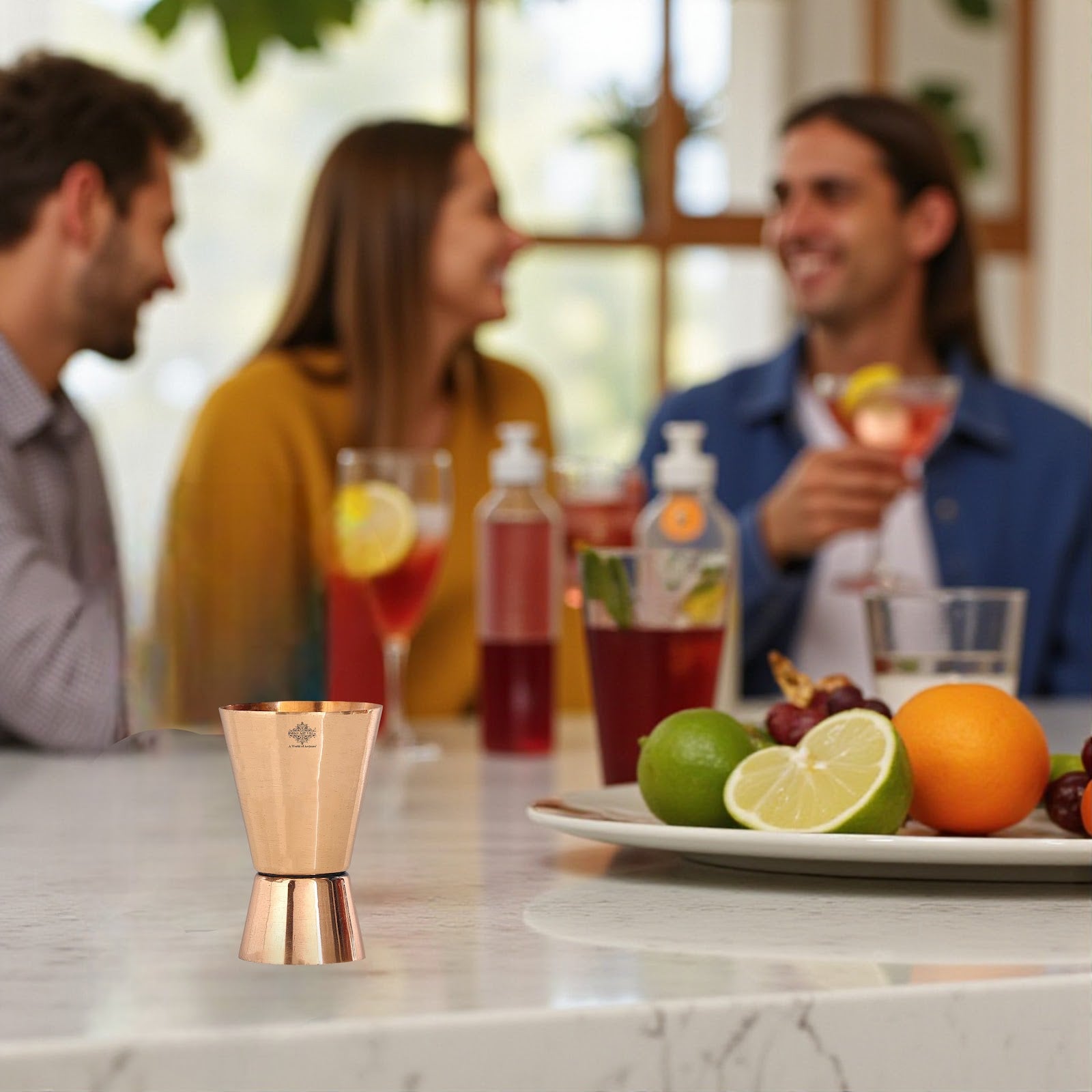 Pure Copper Shot Jigger Glass, Barware, Drinkware, 50ml