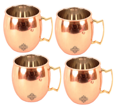 Pure Copper Plain Mug With Brass Handle 530 ML
