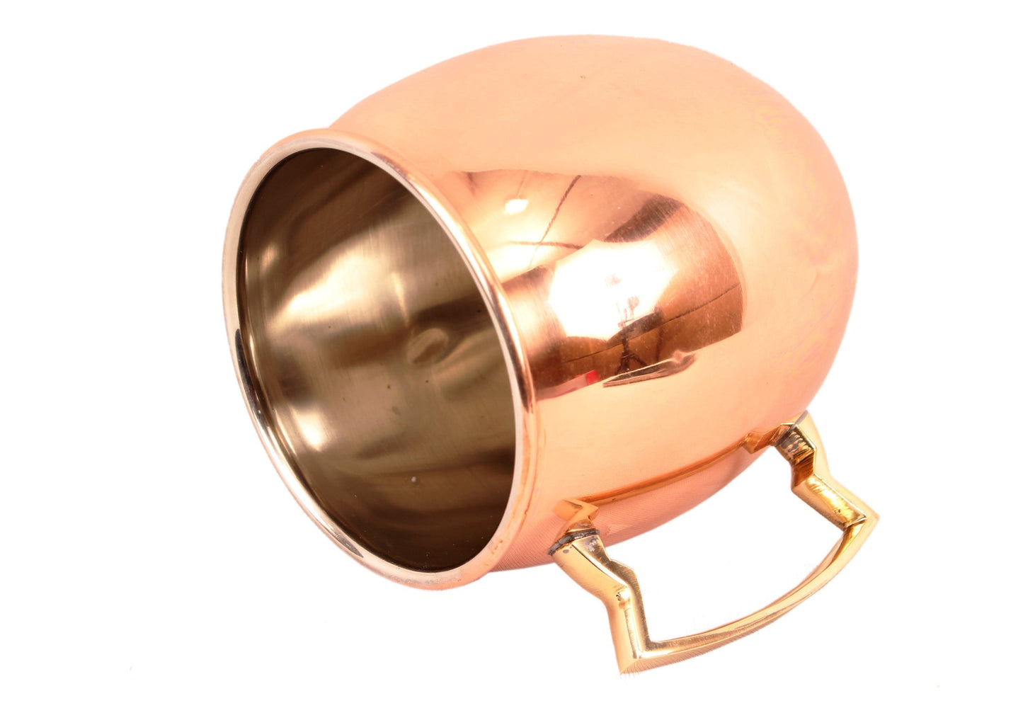 Pure Copper Plain Mug With Brass Handle 530 ML