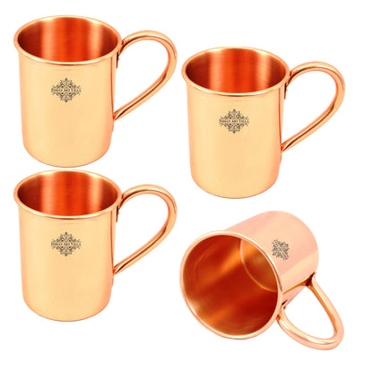 Pure Copper Straight Shaped Rolled Edge Plain Design Beer Mug - 400 ML