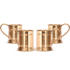 Pure Copper Handmade Mirror Line Design Moscow Mule Beer Mug with Copper Handle, Drinkware, Barware, 600ml
