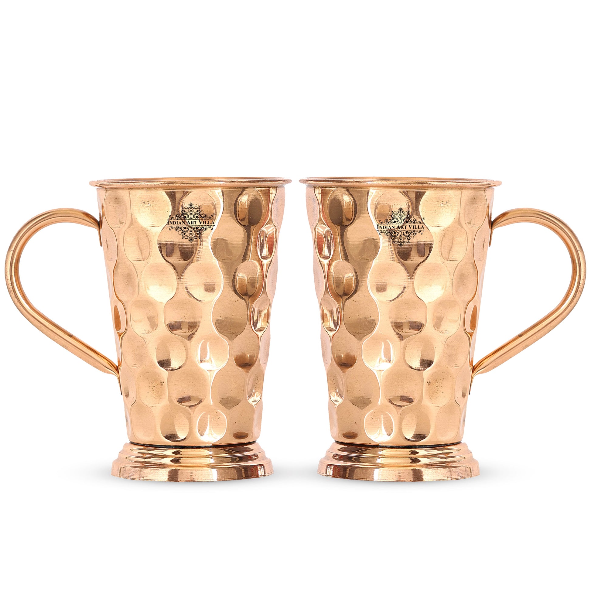 Handcrafted Pure Copper Long Bucket Shaped Hammered Design Moscow Mule Beer Mug Cup, Volume-450ml
