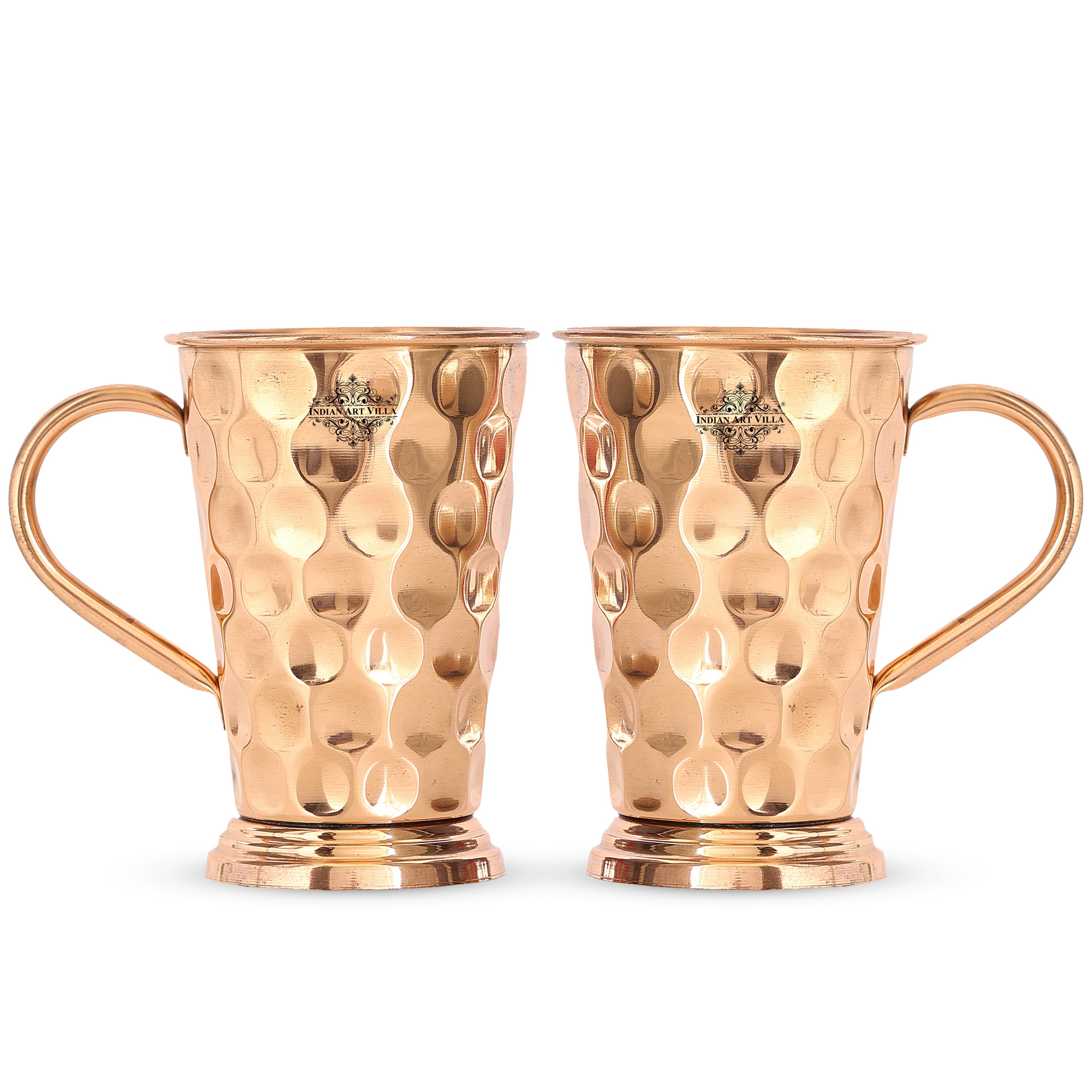 Handcrafted Pure Copper Long Bucket Shaped Hammered Design Moscow Mule Beer Mug Cup, Volume-450ml