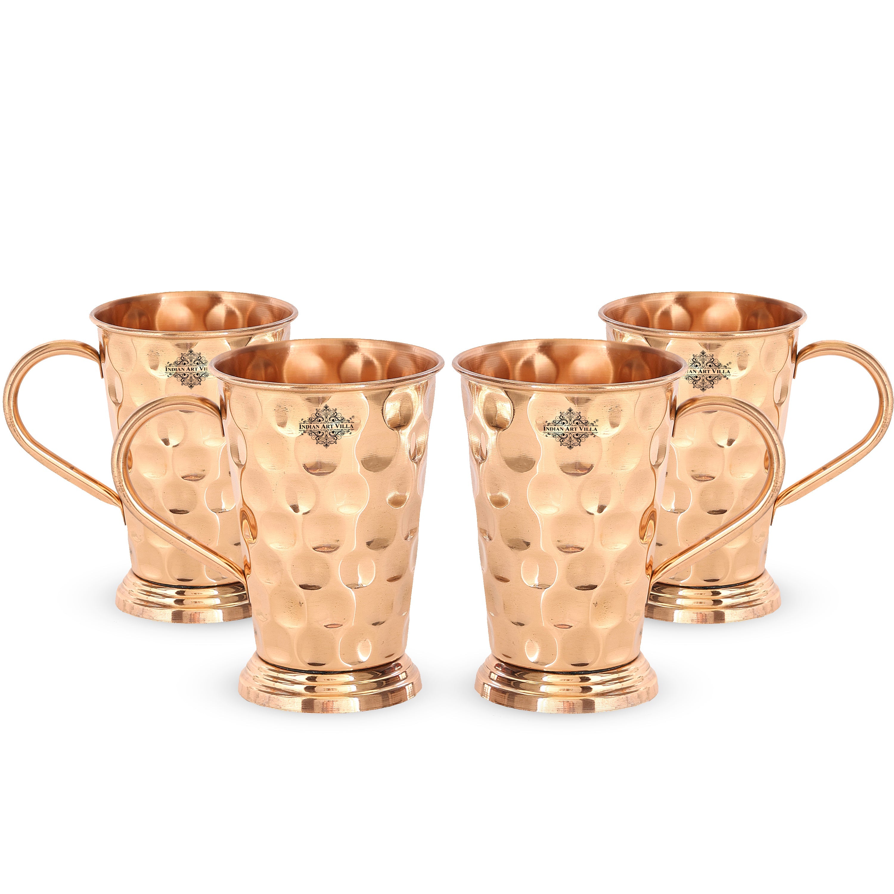 Handcrafted Pure Copper Long Bucket Shaped Hammered Design Moscow Mule Beer Mug Cup, Volume-450ml