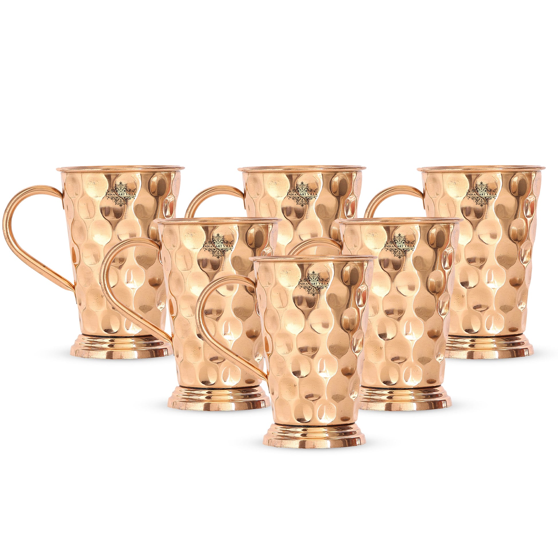 Handcrafted Pure Copper Long Bucket Shaped Hammered Design Moscow Mule Beer Mug Cup, Volume-450ml
