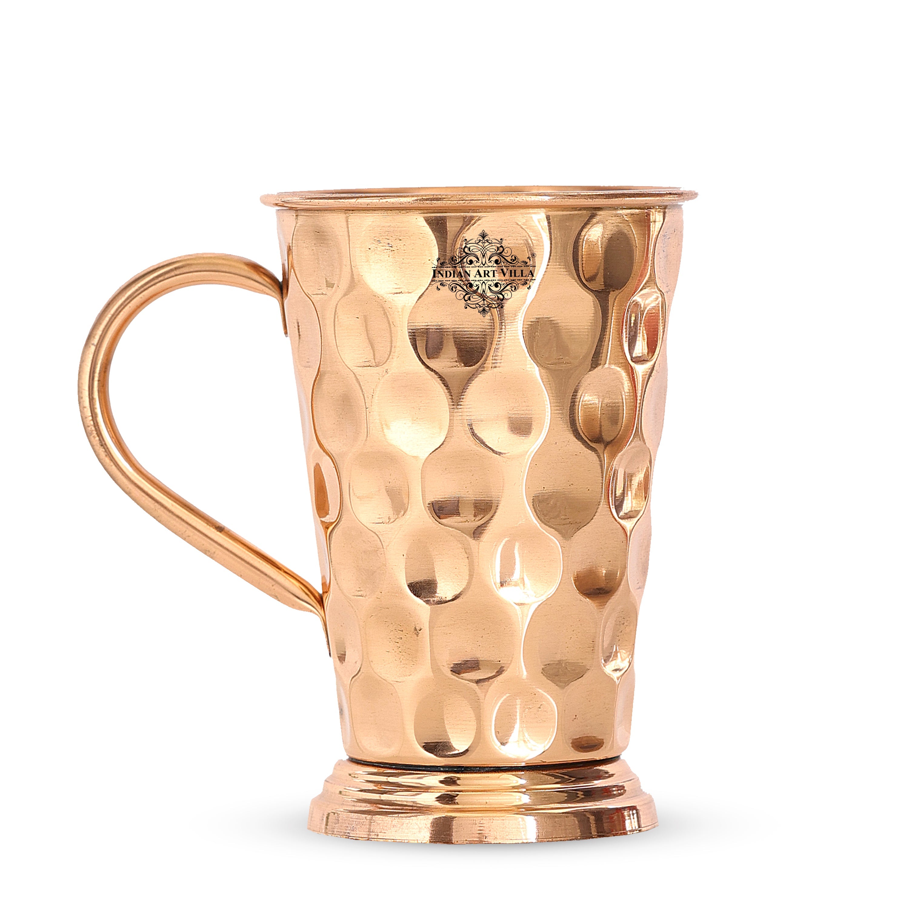 Handcrafted Pure Copper Long Bucket Shaped Hammered Design Moscow Mule Beer Mug Cup, Volume-450ml