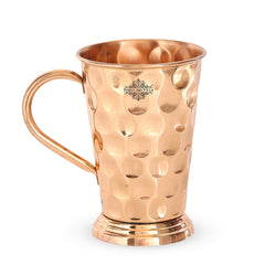 Handcrafted Pure Copper Long Bucket Shaped Hammered Design Moscow Mule Beer Mug Cup, Volume-450ml