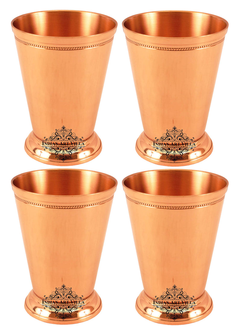 Pure Copper Big Top Glass with 2 Designer Rings  300ML